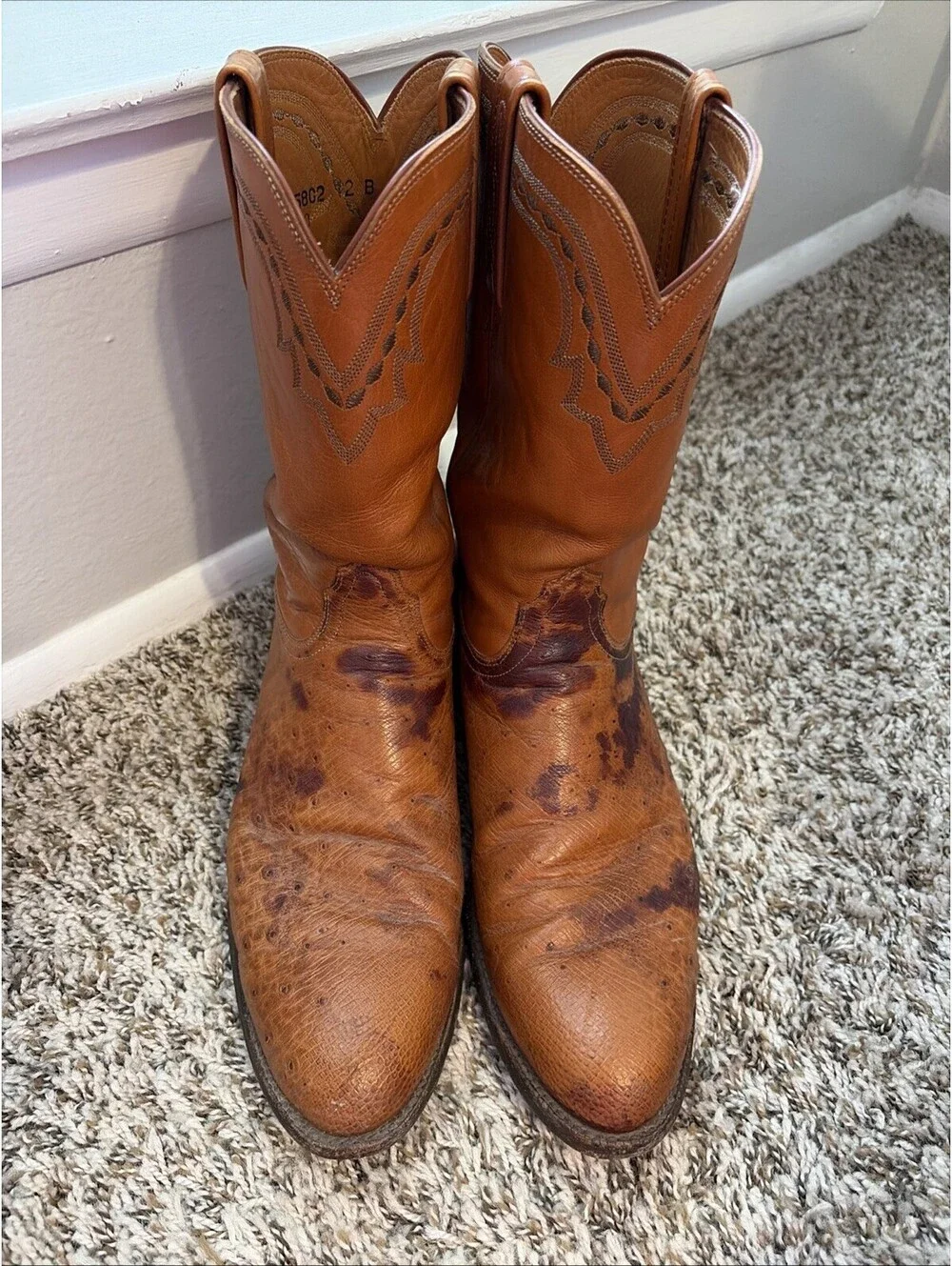 Lucchese 2000 Roper Boots Men’s Size 12 B Brown Leather Pull On Cowboy Western